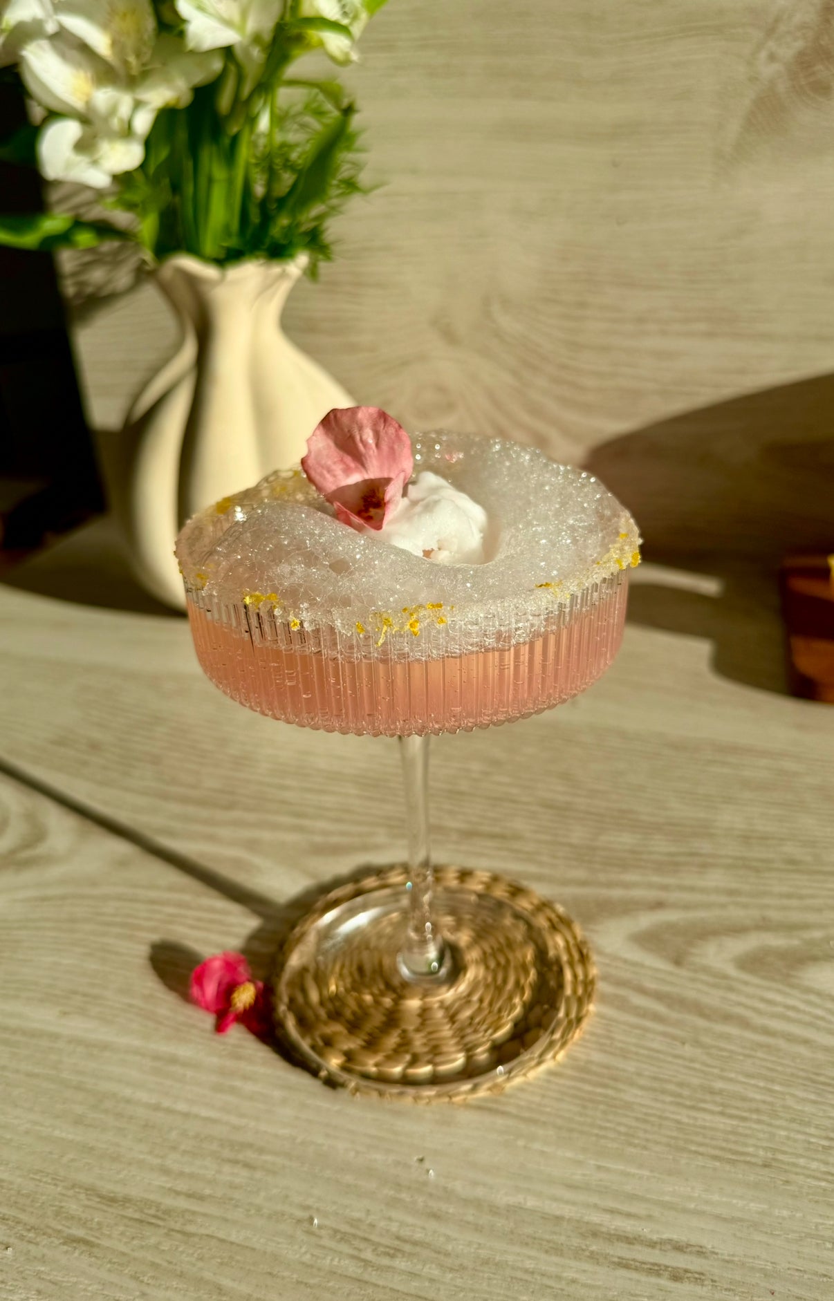 Rosa himmel med prosecco & sorbet