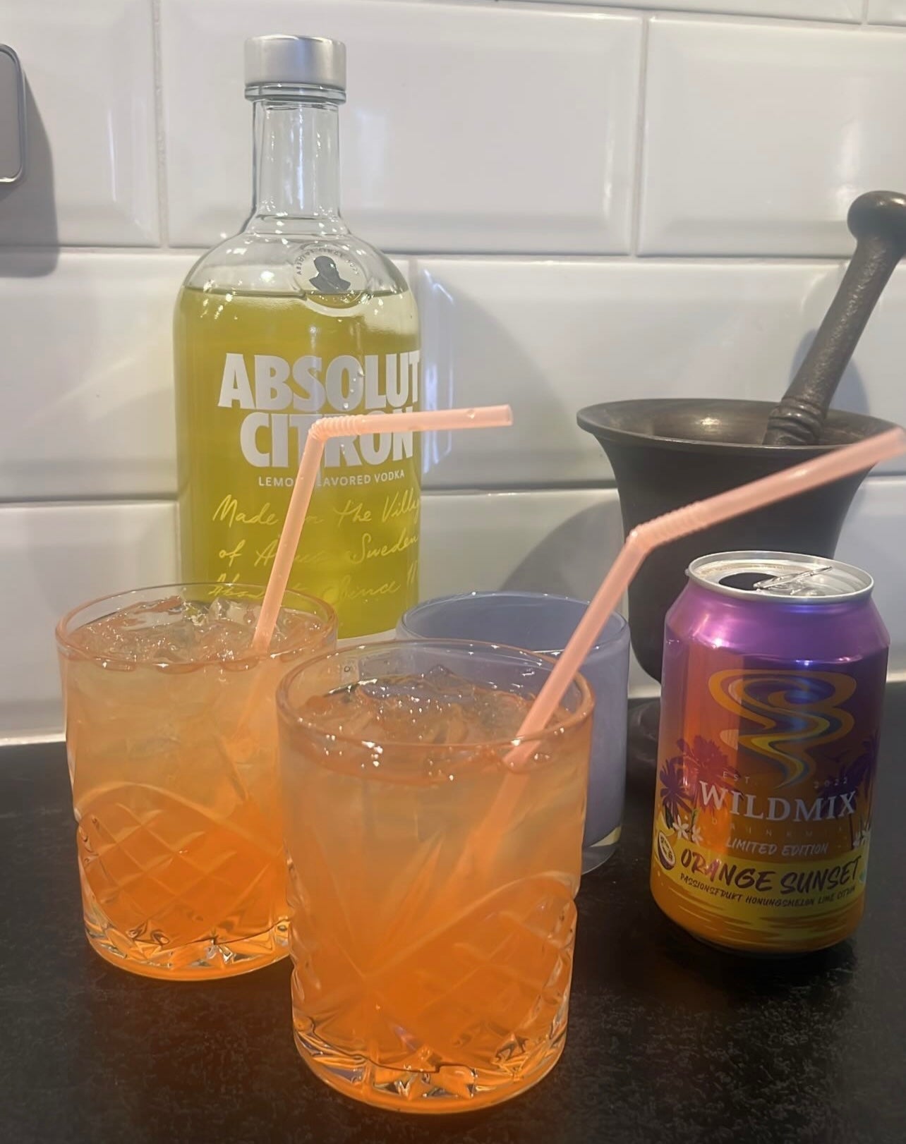 Lemon vodka sunset